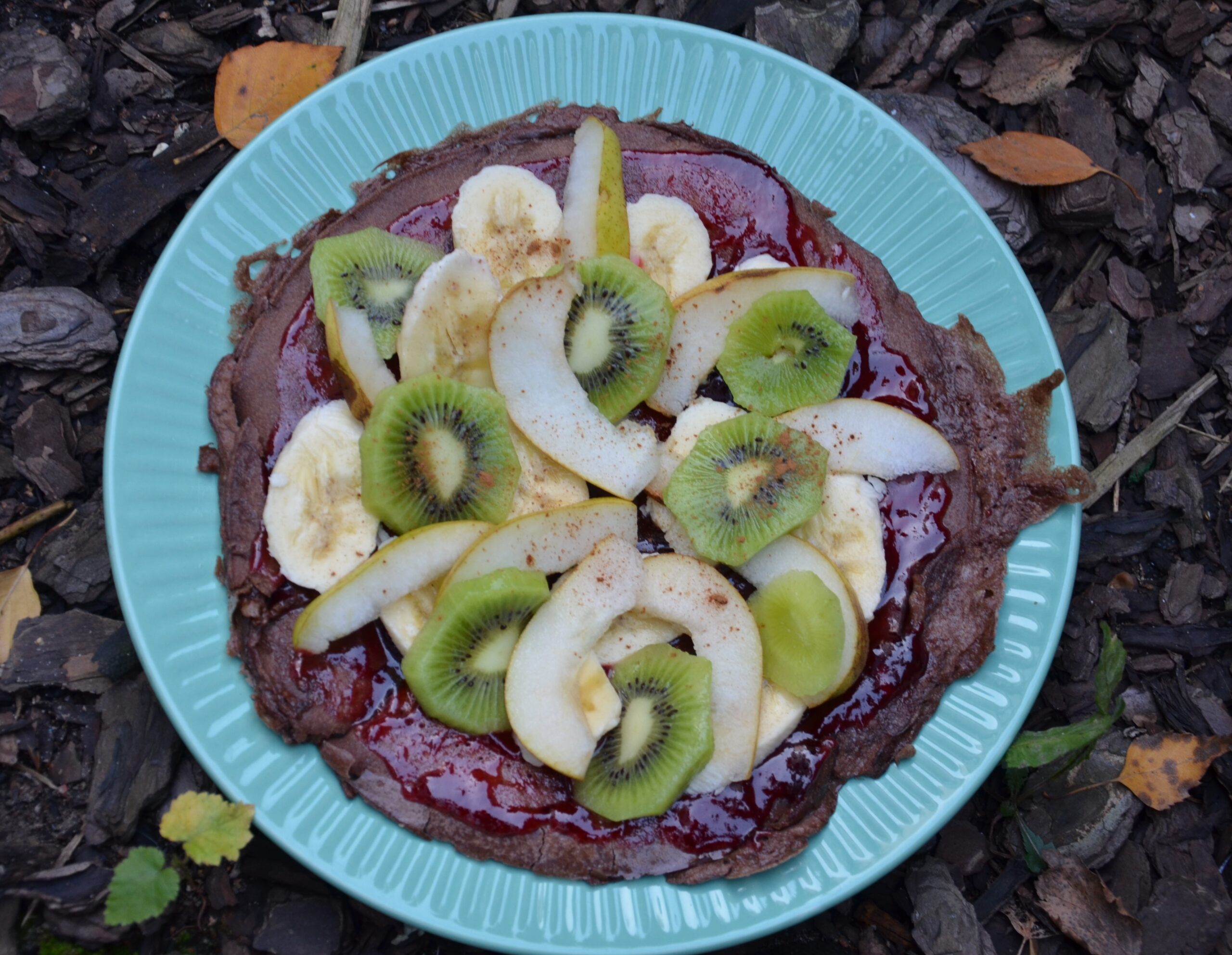 omlet na słodko, czekolada, deser czekoladowy, słodka przekąska, zdrowe słodycze